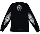 Chrome Hearts Neck Logo Floral Cross L/S T-shirt Black